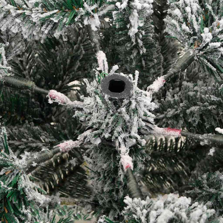 kunstigt juletræ med sne 240 cm hængslet