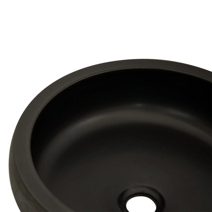 håndvask til bordplade Φ41x14 cm rund keramik sort og brun