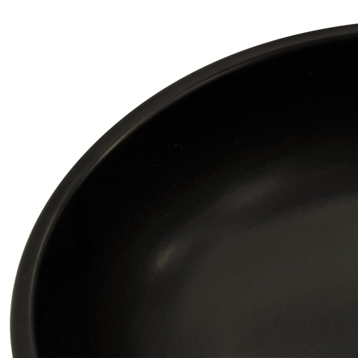 håndvask til bordplade Φ41x14 cm rund keramik sort og blå