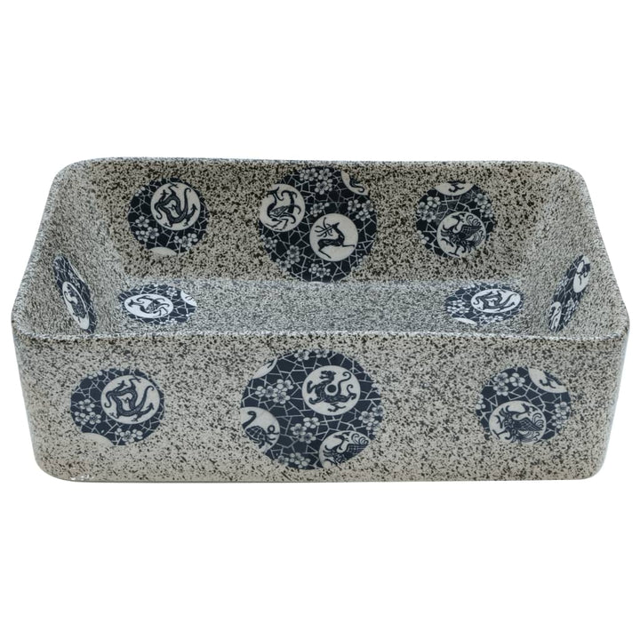 håndvask til bord 46x35,5x13 cm rektangulær keramik flerfarvet