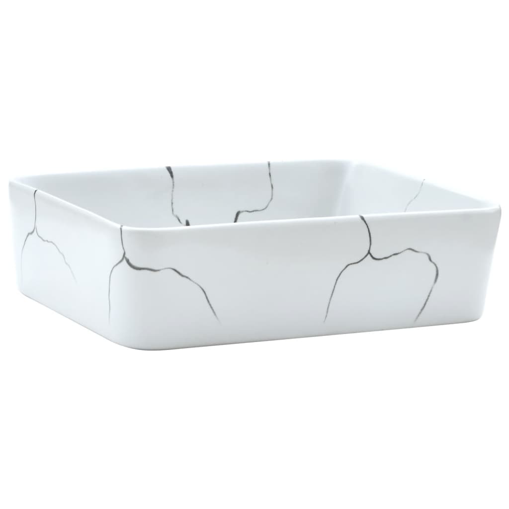 håndvask til bord 46x35,5x13 cm rektangulær keramik hvid