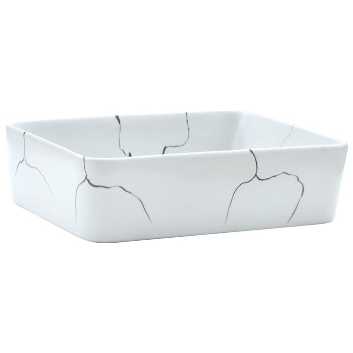 håndvask til bord 46x35,5x13 cm rektangulær keramik hvid