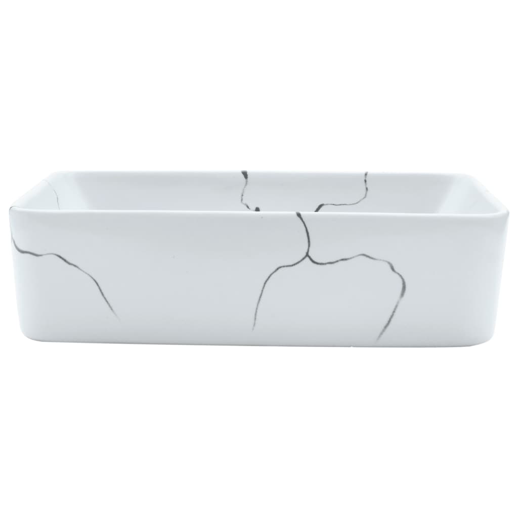 håndvask til bord 46x35,5x13 cm rektangulær keramik hvid