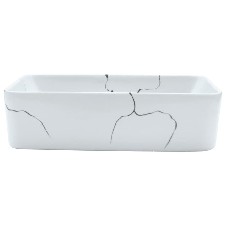 håndvask til bord 46x35,5x13 cm rektangulær keramik hvid
