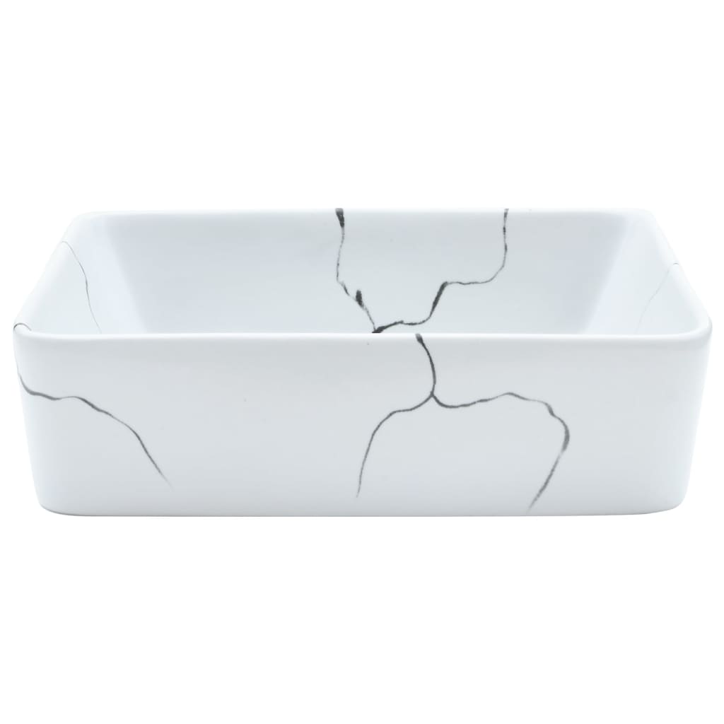 håndvask til bord 46x35,5x13 cm rektangulær keramik hvid