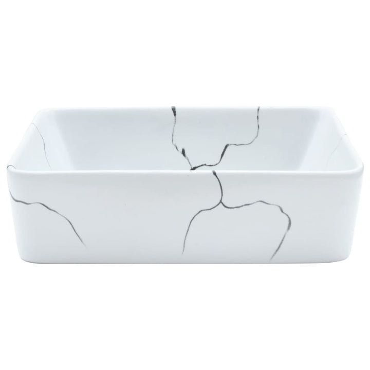 håndvask til bord 46x35,5x13 cm rektangulær keramik hvid