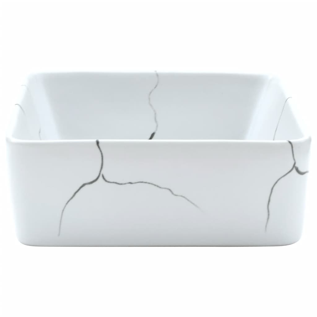 håndvask til bord 46x35,5x13 cm rektangulær keramik hvid