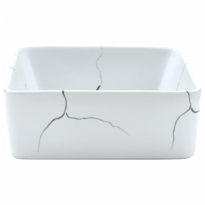 håndvask til bord 46x35,5x13 cm rektangulær keramik hvid