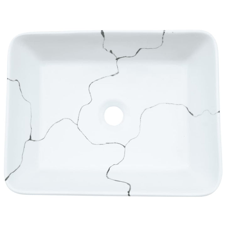håndvask til bord 46x35,5x13 cm rektangulær keramik hvid