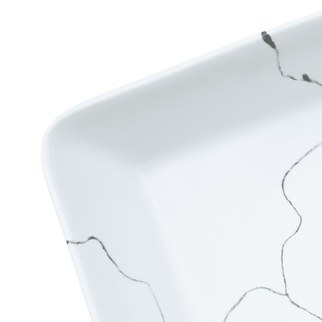 håndvask til bord 46x35,5x13 cm rektangulær keramik hvid