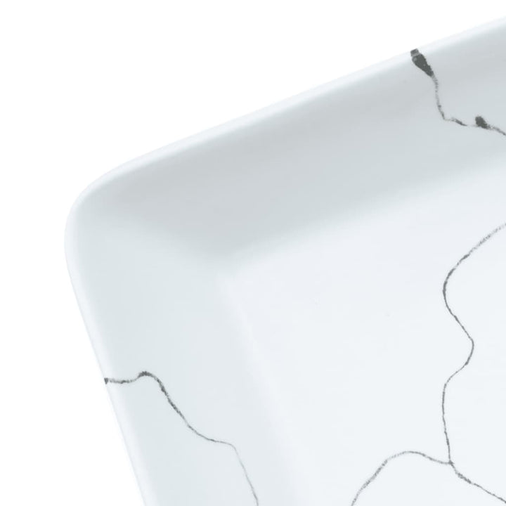 håndvask til bord 46x35,5x13 cm rektangulær keramik hvid