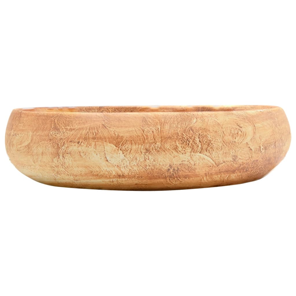 håndvask til bordplade 59x40x15 cm oval keramik brun