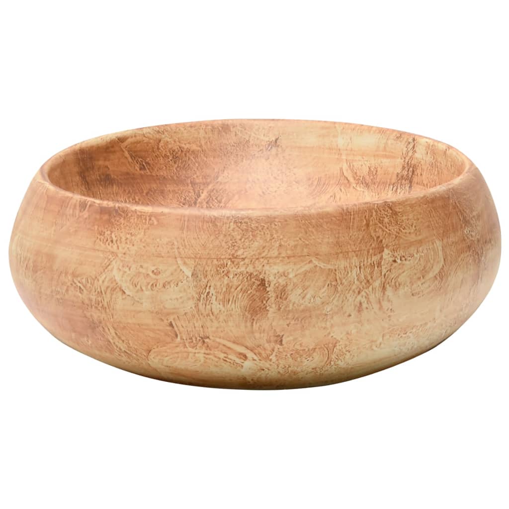 håndvask til bordplade 59x40x15 cm oval keramik brun