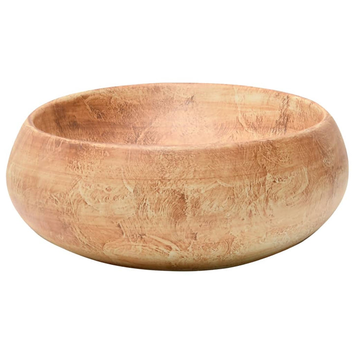 håndvask til bordplade 59x40x15 cm oval keramik brun