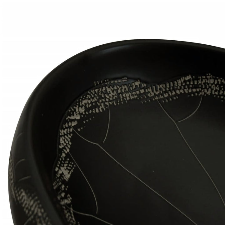 håndvask til bordplade 59x40x15 cm oval keramik sort