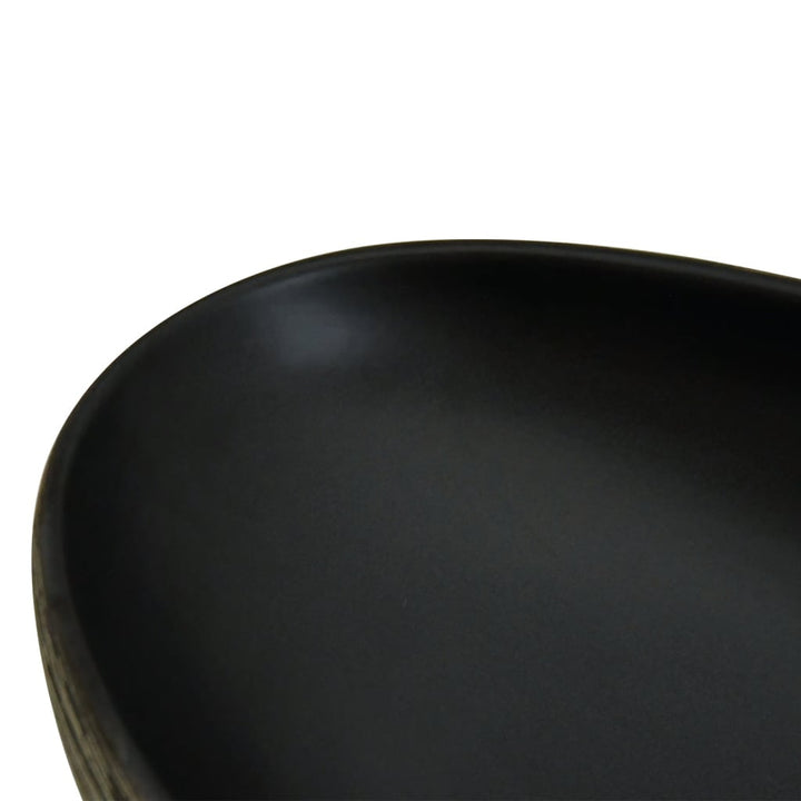 håndvask til bordplade 59x40x15 cm oval keramik grå og sort