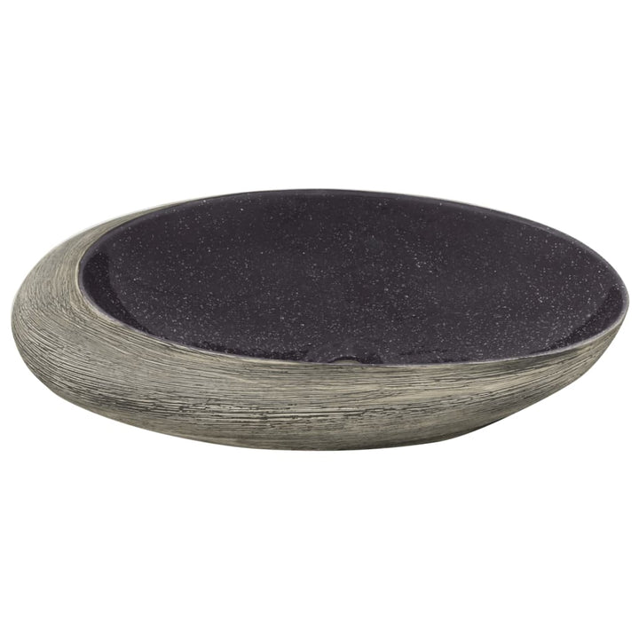 håndvask til bordplade 59x40x14 cm oval keramik lilla og grå