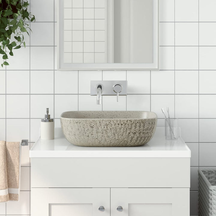 håndvask til bord 48x37,5x13,5 cm rektangulær keramik grå