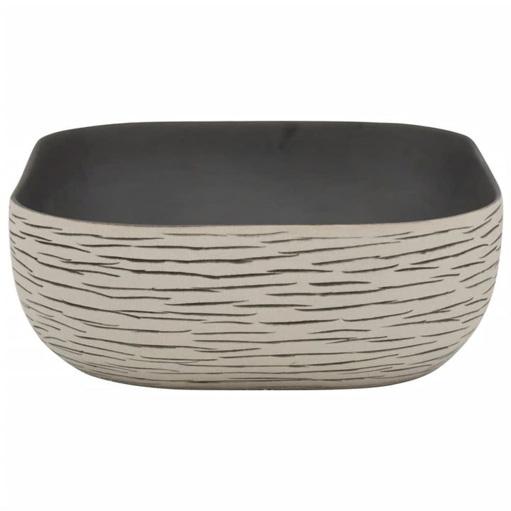 håndvask til bord 48x37,5x13,5 cm rektangulær keramik grå sort