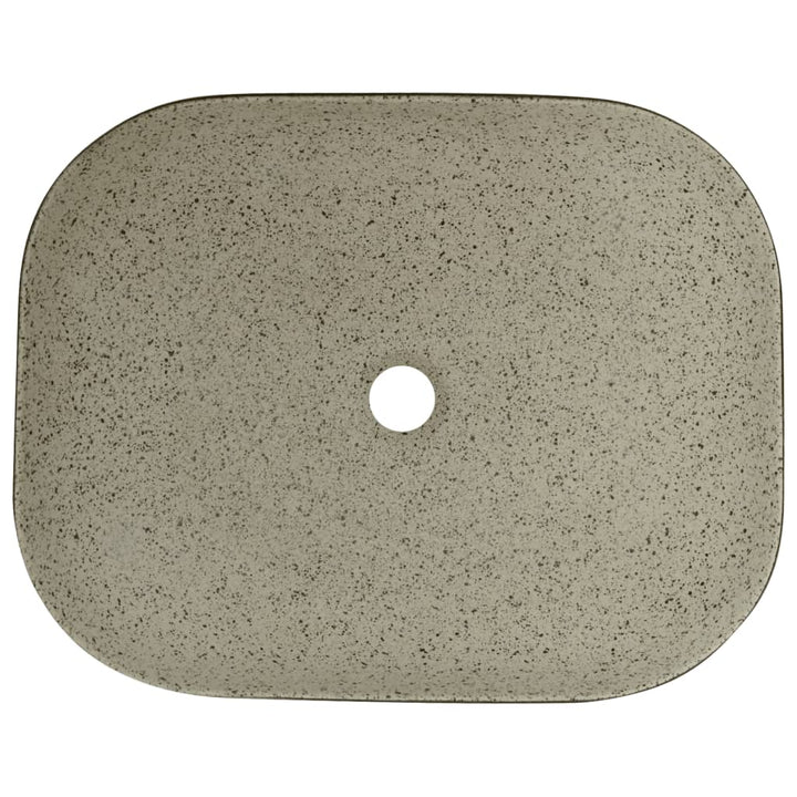 håndvask til bord 48x37,5x13,5 cm rektangulær keramik grå sort