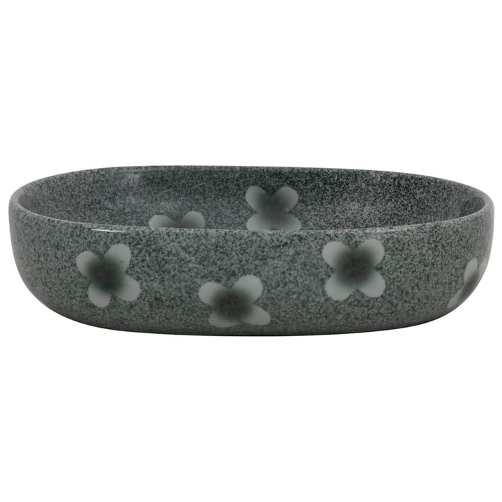 håndvask til bordplade 59x40x14 cm oval keramik blå