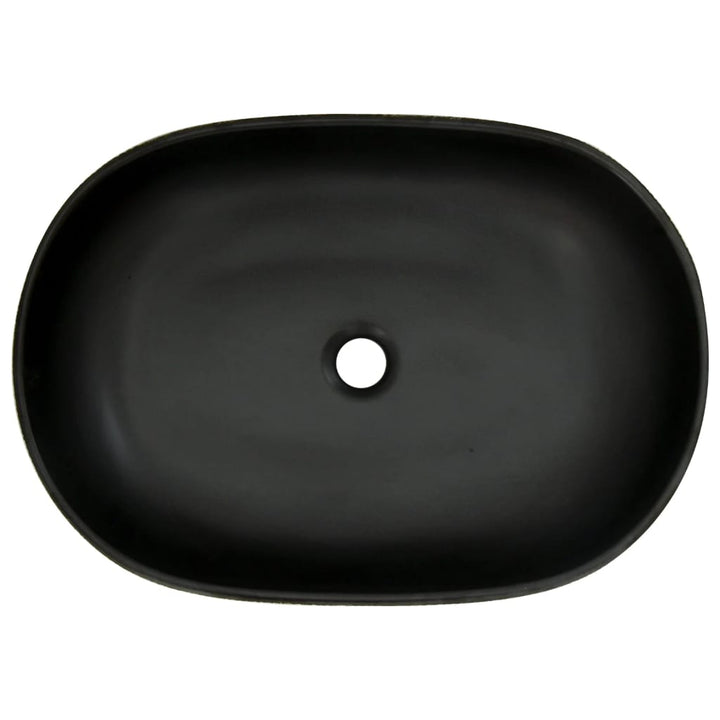 håndvask til bordplade 59x40x15 cm oval keramik grå og sort