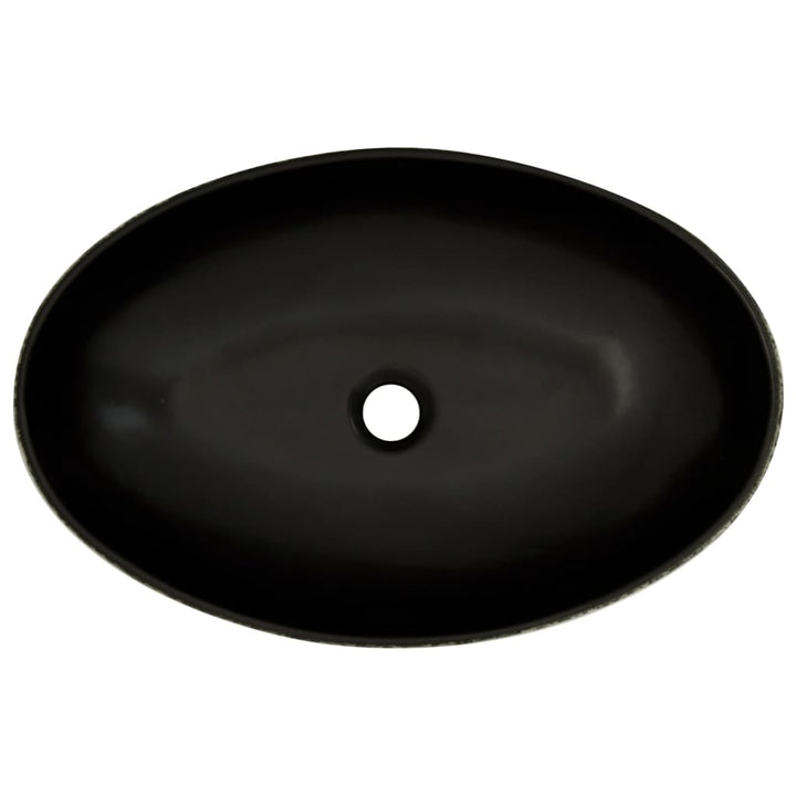 håndvask til bord 56,5x36,5x13,5 cm oval keramik sort og blå