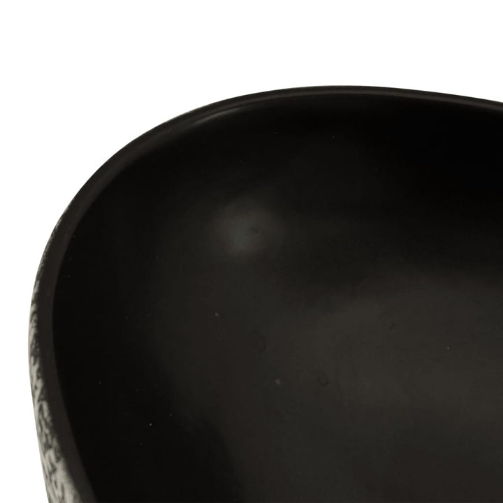 håndvask til bord 56,5x36,5x13,5 cm oval keramik sort og blå