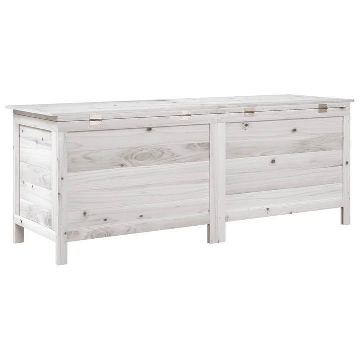 opbevaringsboks til haven 150x50x56,5 cm massivt grantræ hvid