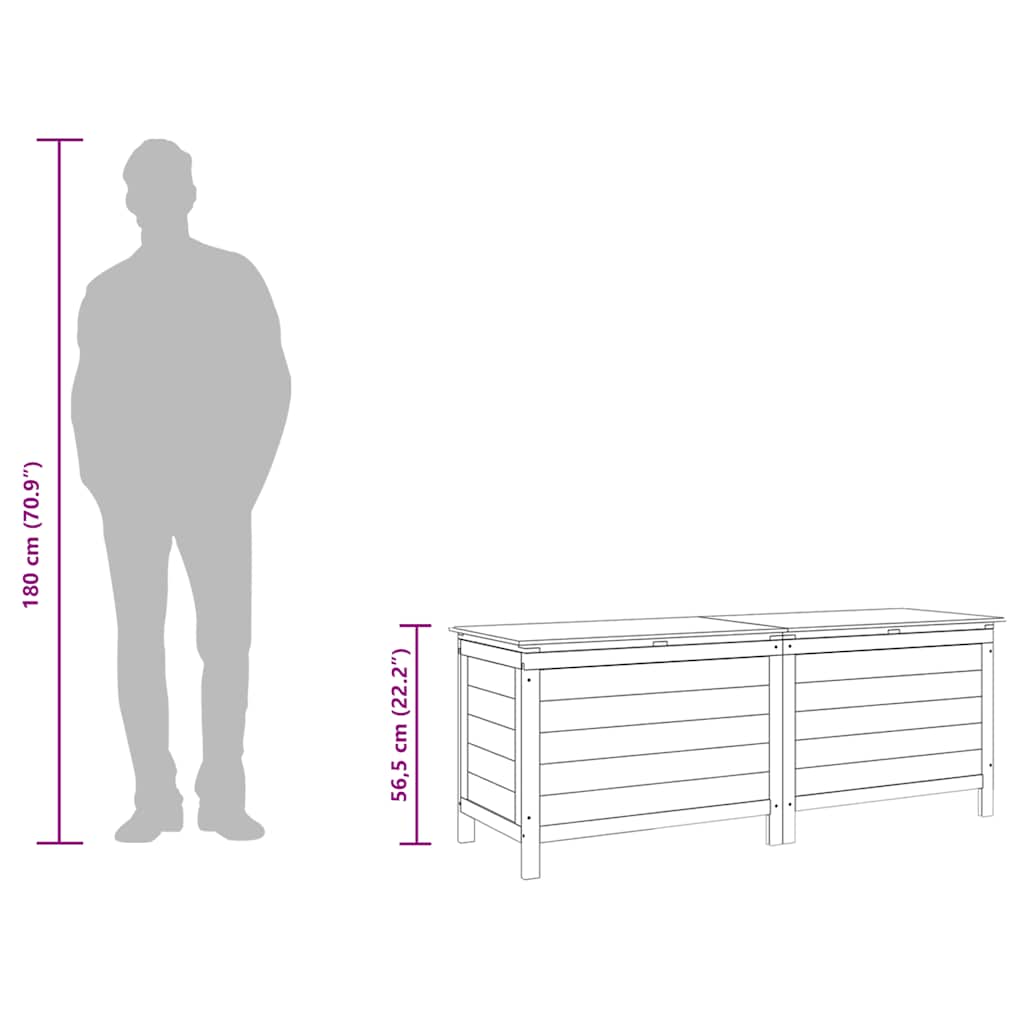 udendørs opbevaringsboks 150x50x56,5 cm massivt gran antracit