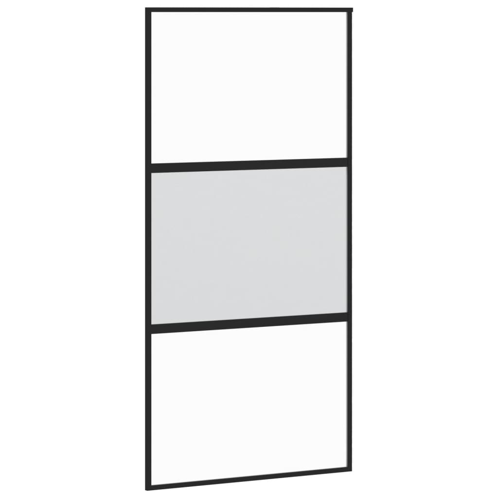 skydedør 102,5x205 cm hærdet glas og aluminium sort