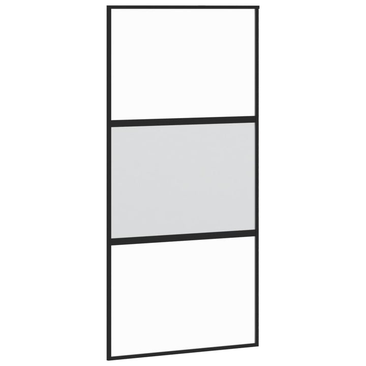 skydedør 102,5x205 cm hærdet glas og aluminium sort