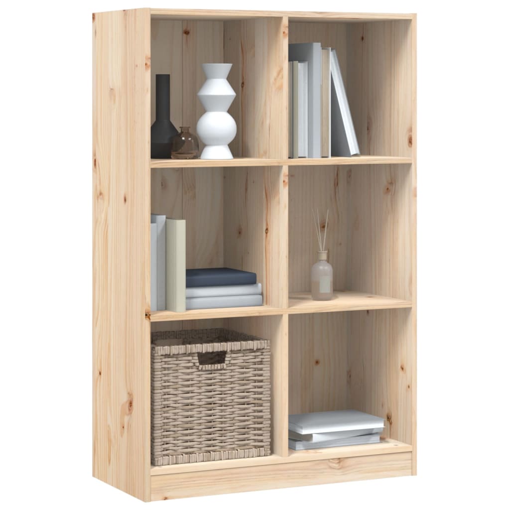bogreol 70x33x110 cm massivt fyrretræ