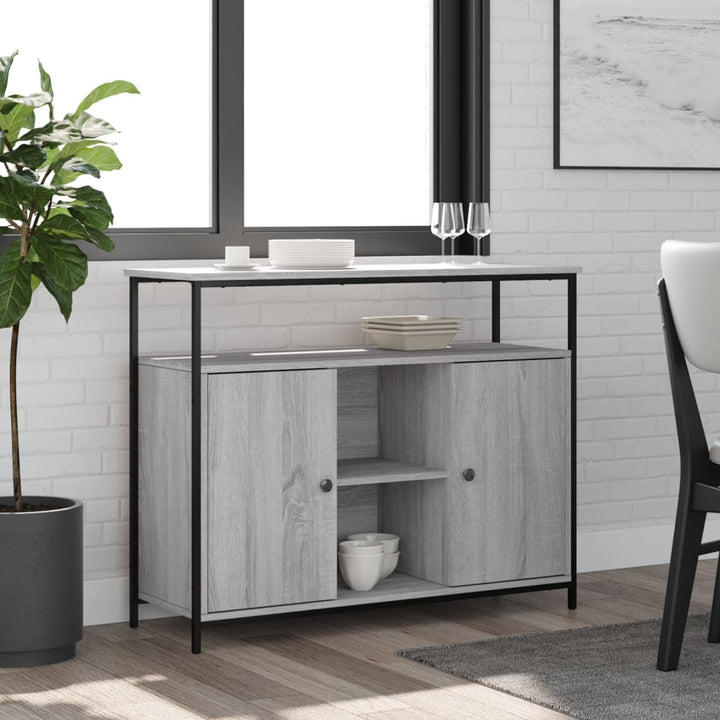 skænk 100x35x80 cm konstrueret træ grå sonoma-eg
