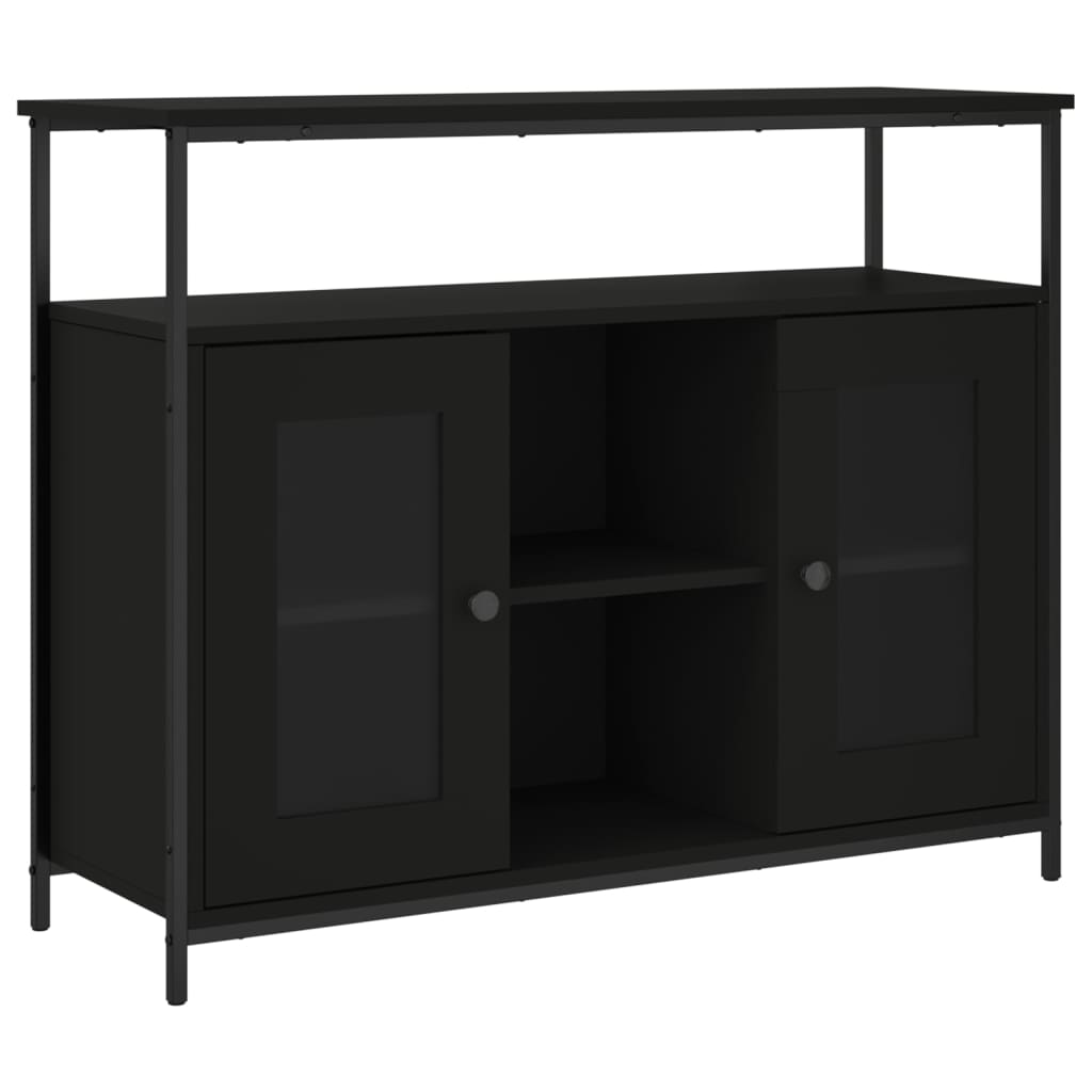 skab 100x35x80 cm konstrueret træ sort