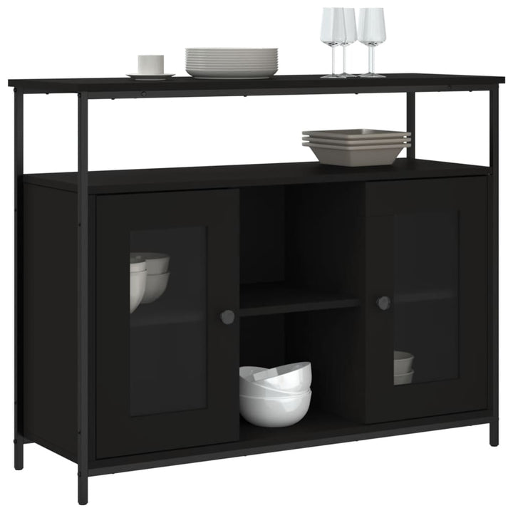 skab 100x35x80 cm konstrueret træ sort