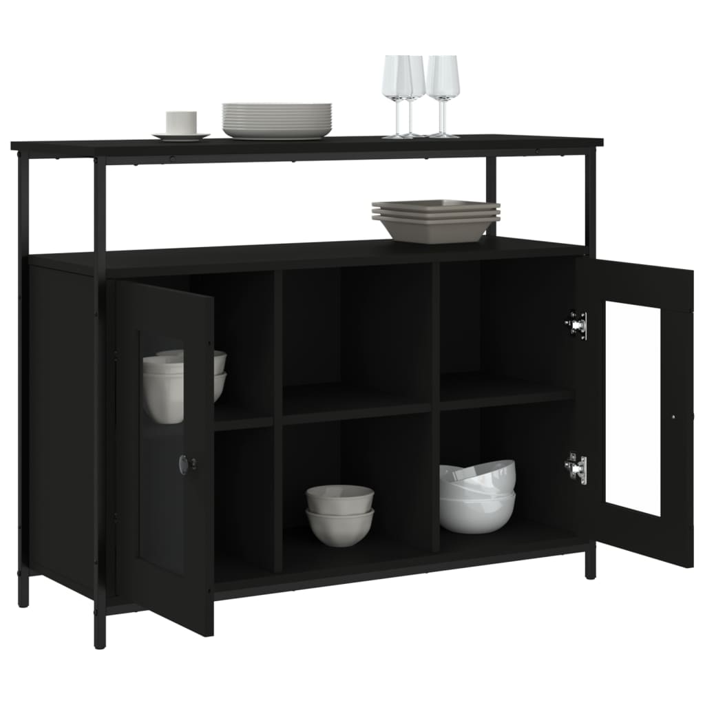 skab 100x35x80 cm konstrueret træ sort