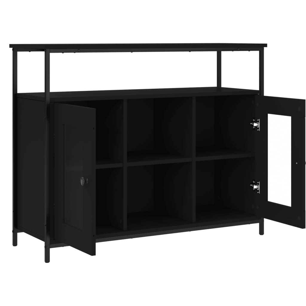 skab 100x35x80 cm konstrueret træ sort