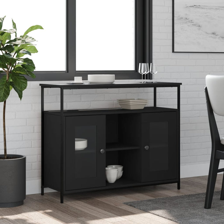 skab 100x35x80 cm konstrueret træ sort