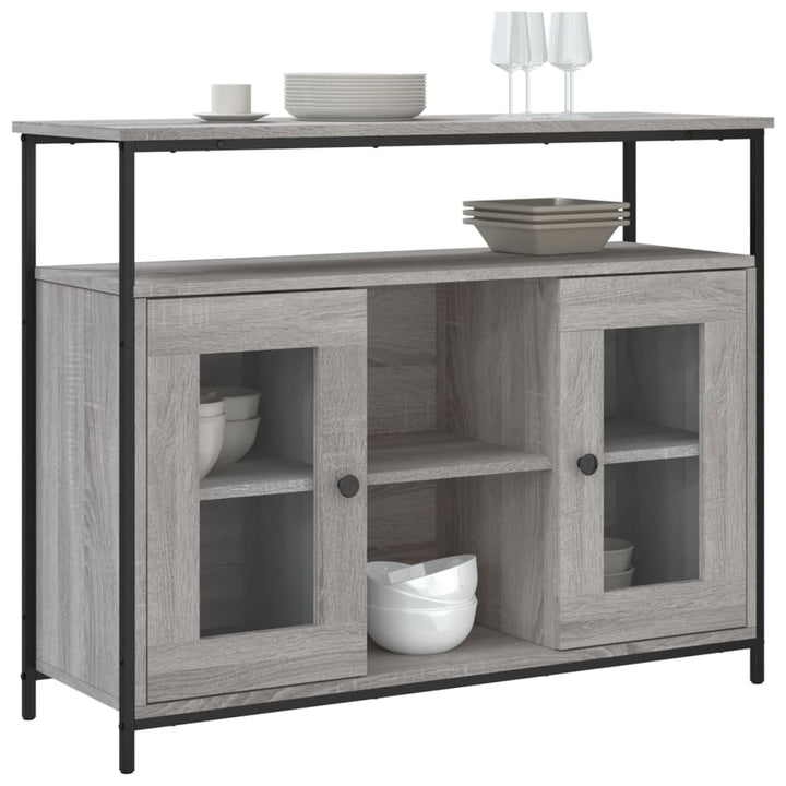 skænk 100x35x80 cm konstrueret træ grå sonoma-eg