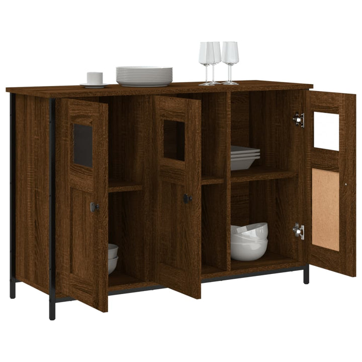 skænk 100x35x70 cm konstrueret træ brun egetræsfarve