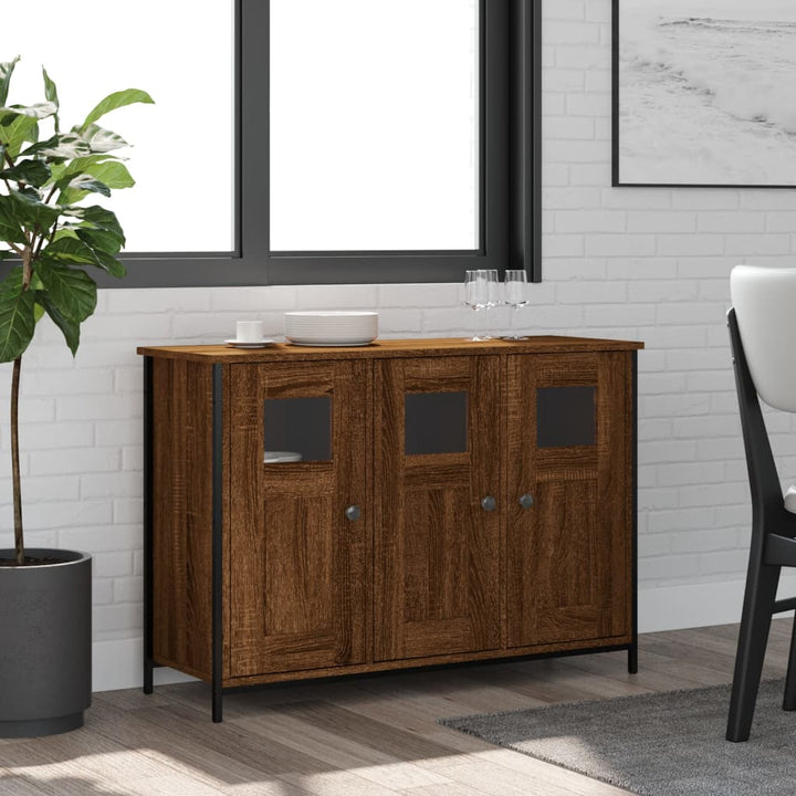 skænk 100x35x70 cm konstrueret træ brun egetræsfarve