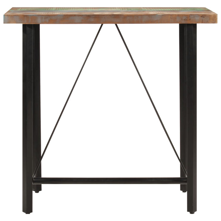 barbord 110x55x107 cm massivt genbrugstræ og jern