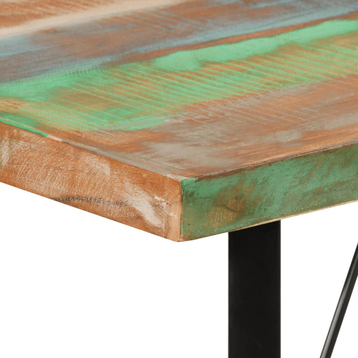 barbord 110x55x107 cm massivt genbrugstræ og jern
