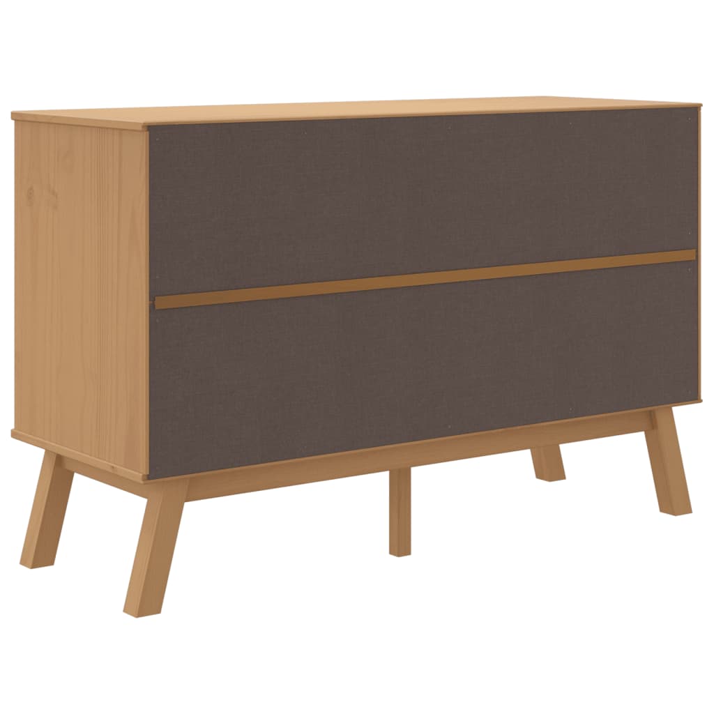 skænk OLDEN 114x43x73,5 cm massivt fyrretræ grå og brun