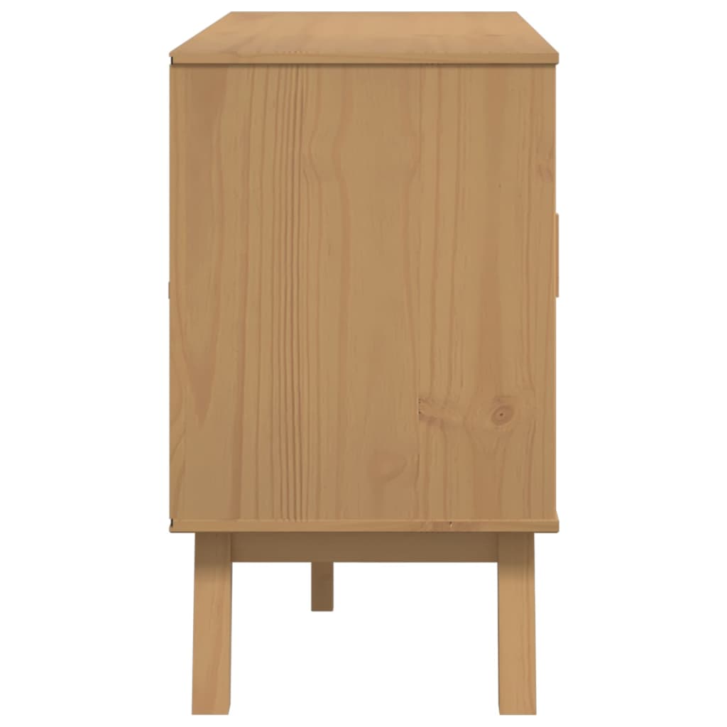 skænk OLDEN 114x43x73,5 cm massivt fyrretræ hvid og brun