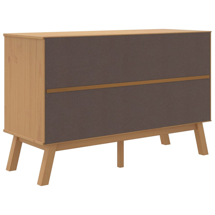 skænk OLDEN 114x43x73,5 cm massivt fyrretræ hvid og brun