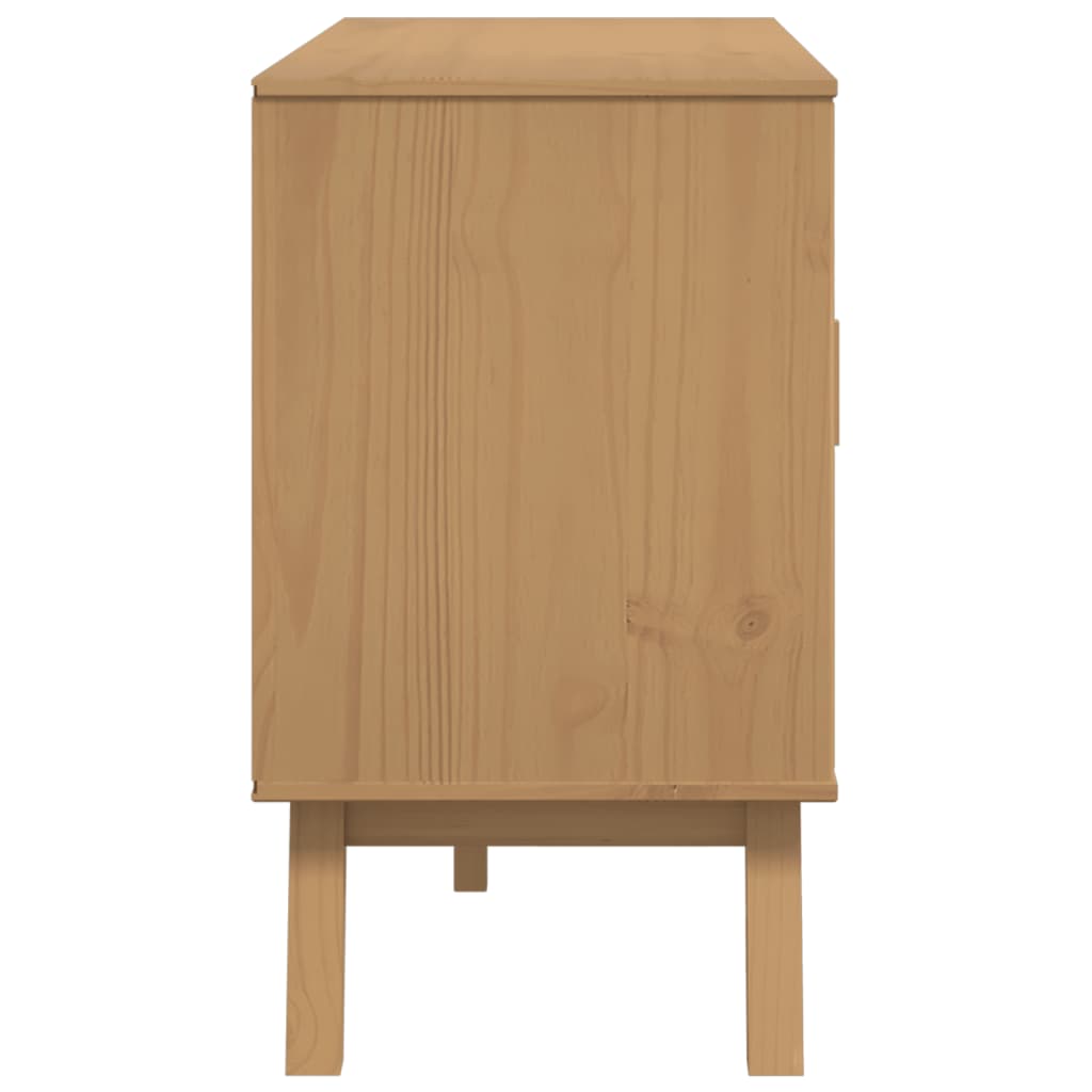 skænk OLDEN 114x43x73,5 cm massivt fyrretræ grå og brun