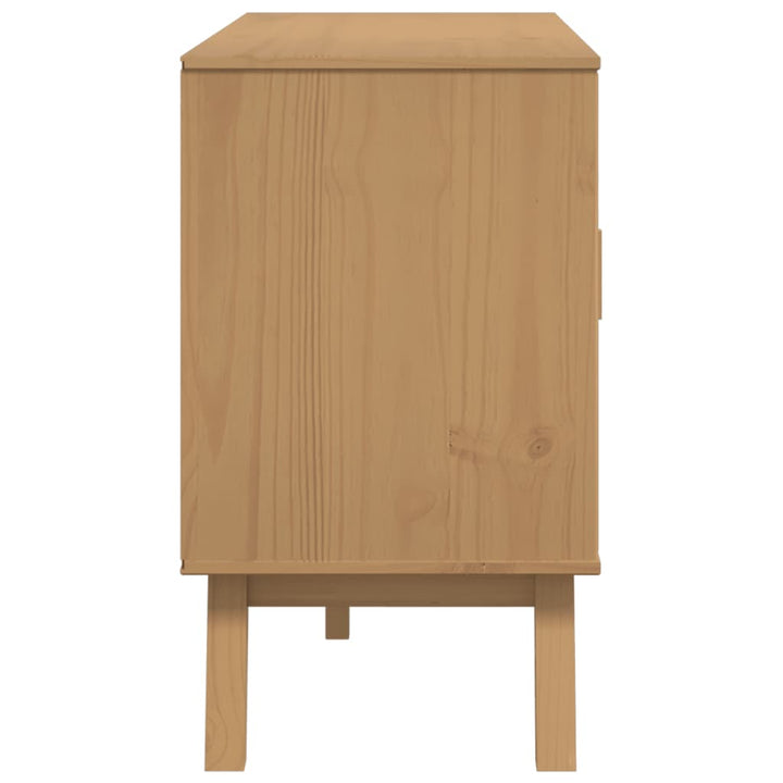 skænk OLDEN 114x43x73,5 cm massivt fyrretræ grå og brun