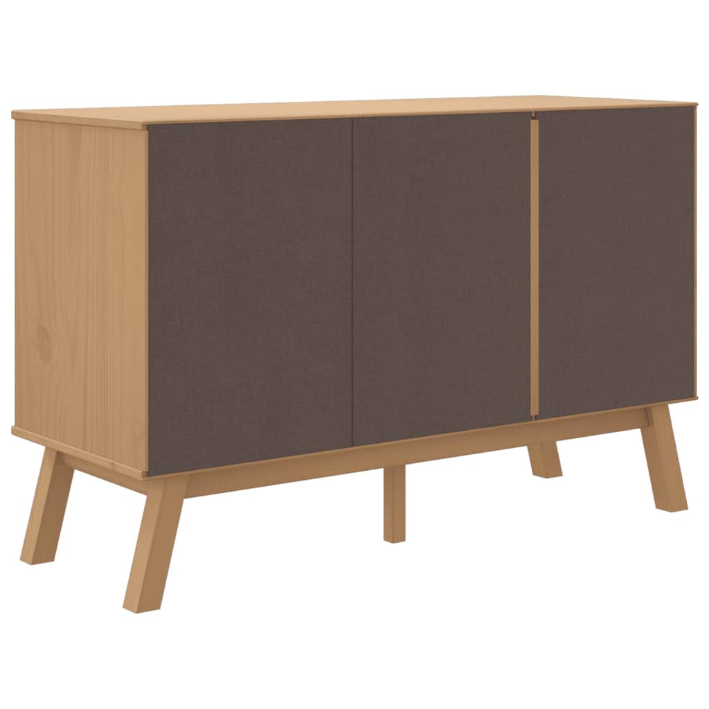 skænk OLDEN 114x43x73,5 cm massivt fyrretræ grå og brun